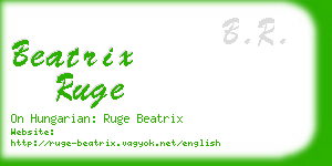 beatrix ruge business card